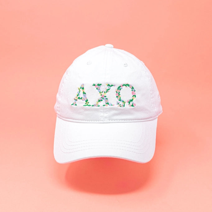 Floral Greek Letter Cap