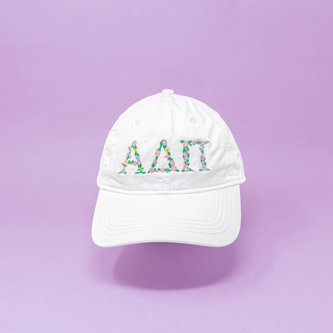 Floral Greek Letter Cap