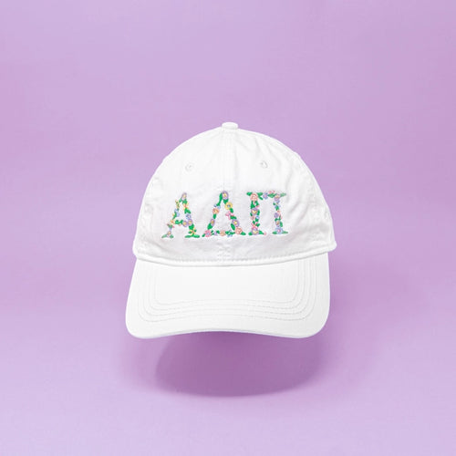 Floral Greek Letter Cap