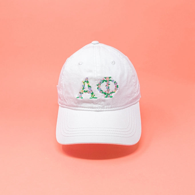 Floral Greek Letter Cap
