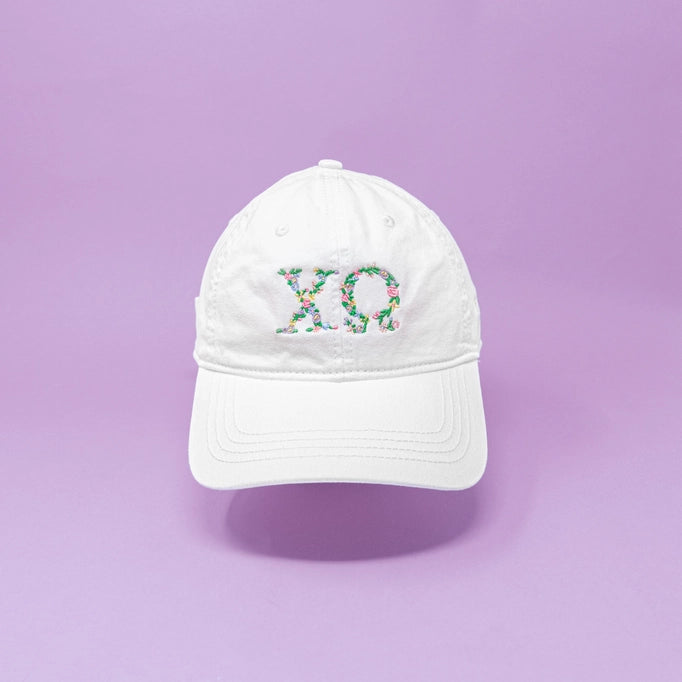 Floral Greek Letter Cap