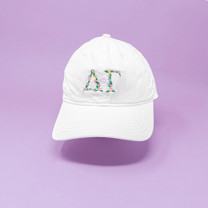 Floral Greek Letter Cap
