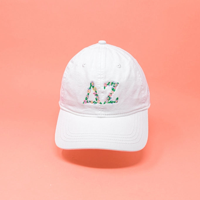Floral Greek Letter Cap