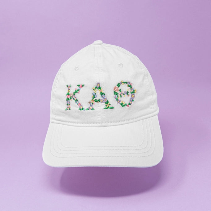 Floral Greek Letter Cap