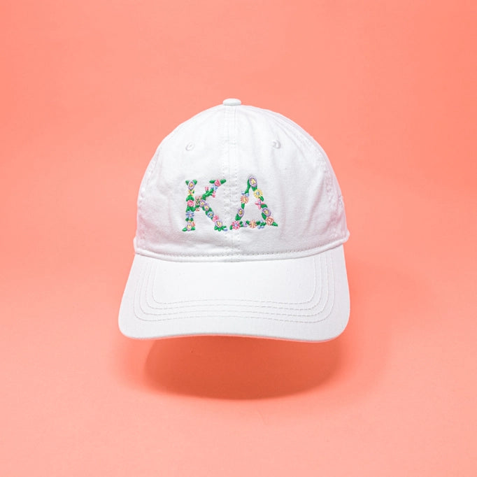 Floral Greek Letter Cap