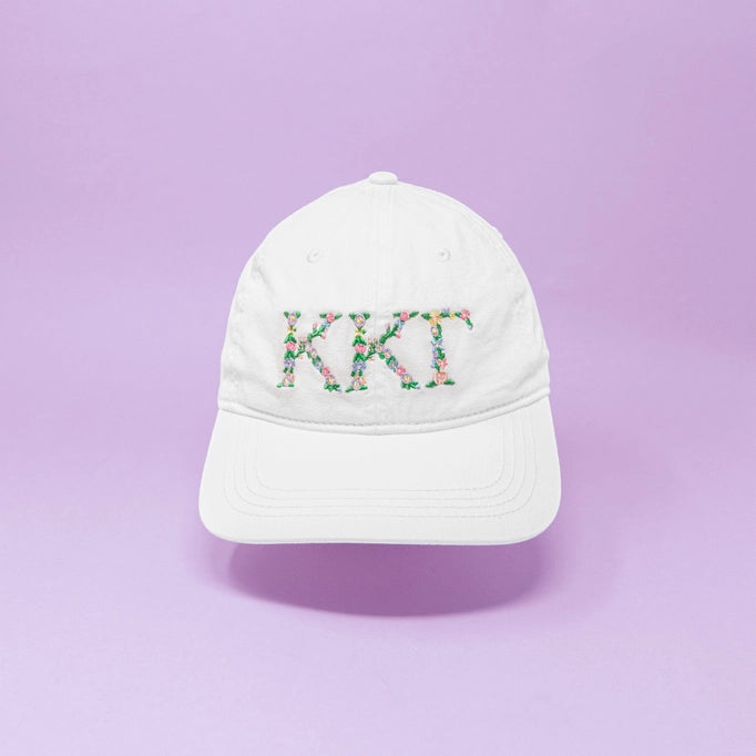 Floral Greek Letter Cap