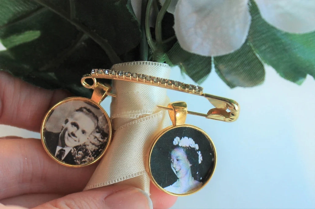 Heirloom Photo Bouquet Pin