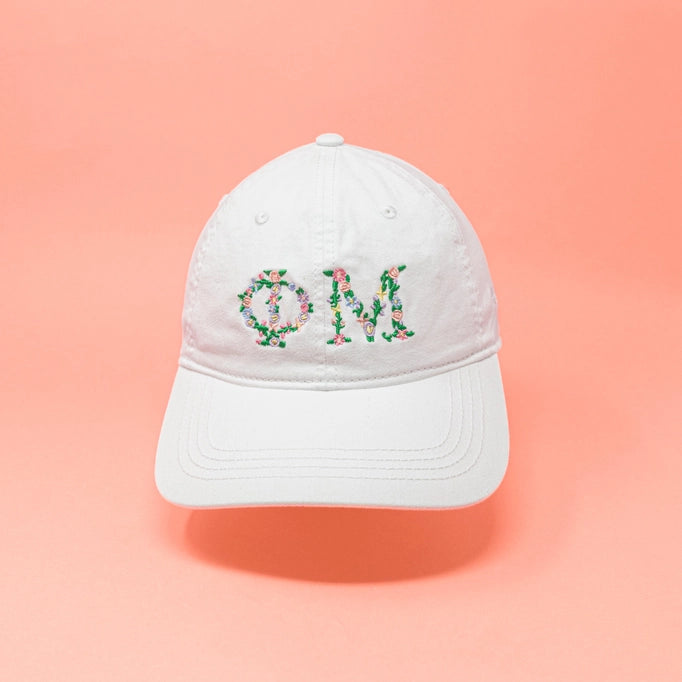 Floral Greek Letter Cap