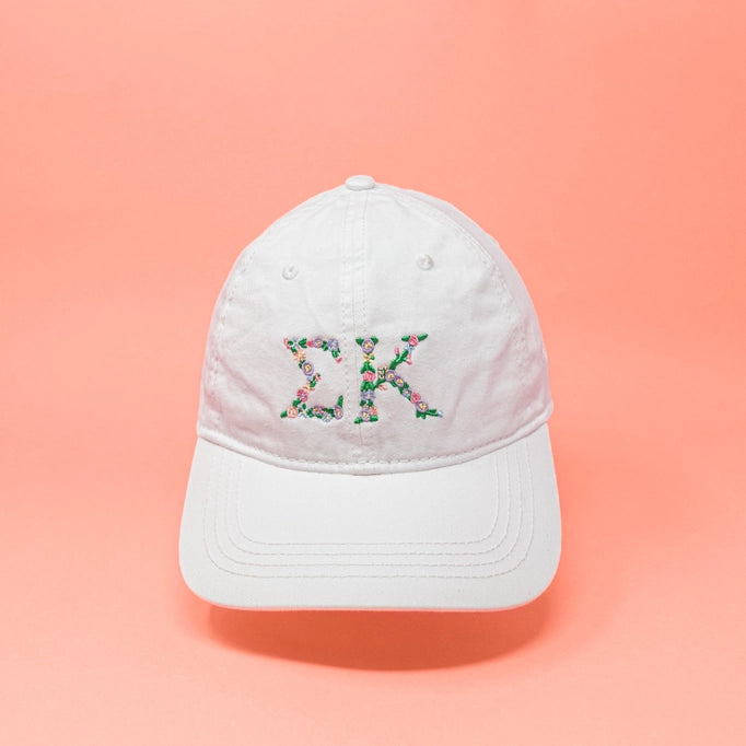 Floral Greek Letter Cap