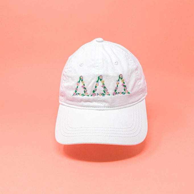 Floral Greek Letter Cap